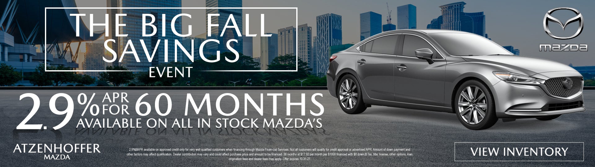2.9% APR for 60 Months at Atzenhoffer Mazda in Victoria, TX